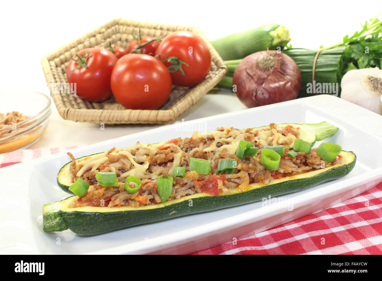 stuffed zucchini Stock Photo