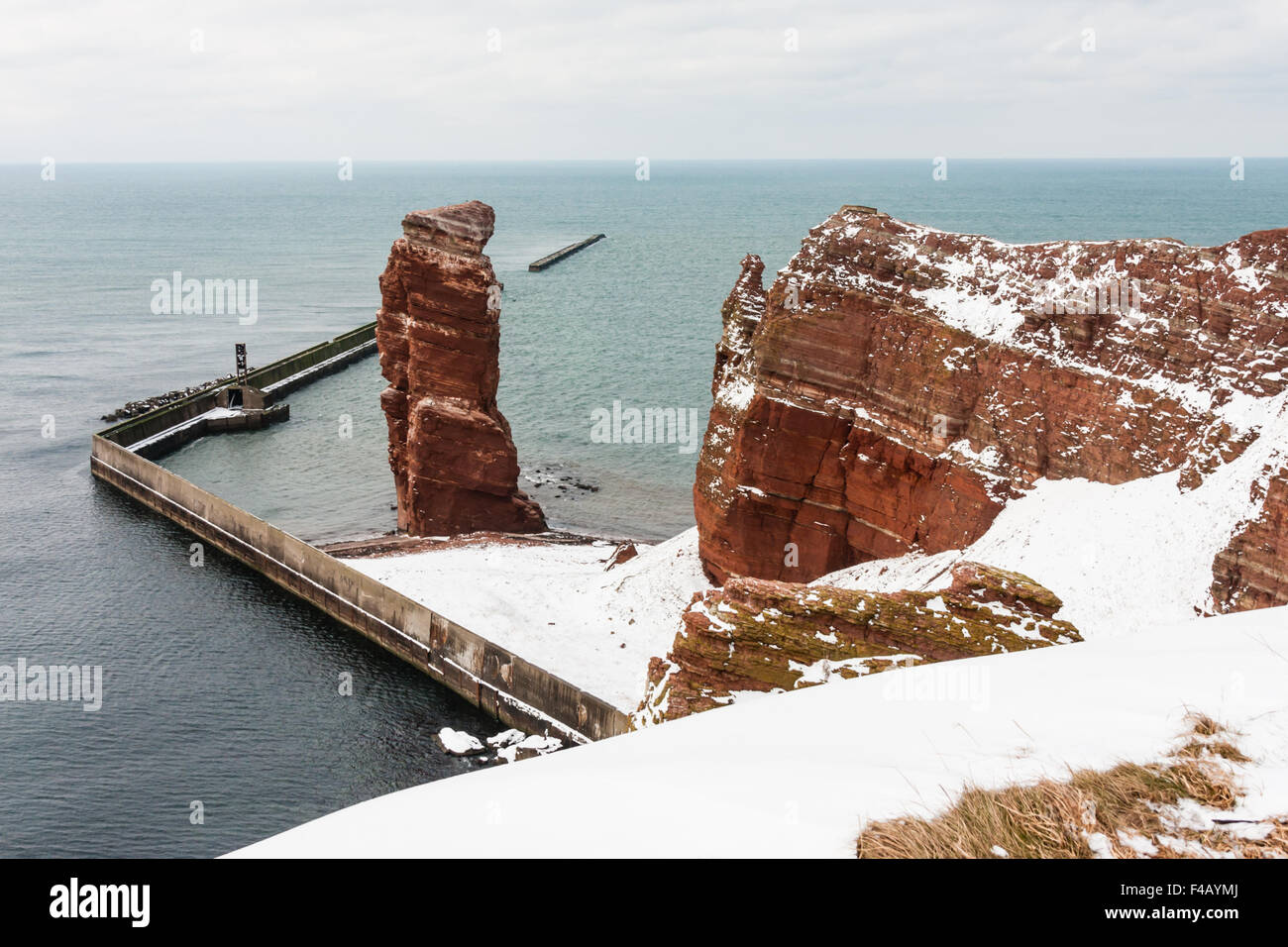 Lange Anna in Winter, Helgoland, Germany Stock Photo