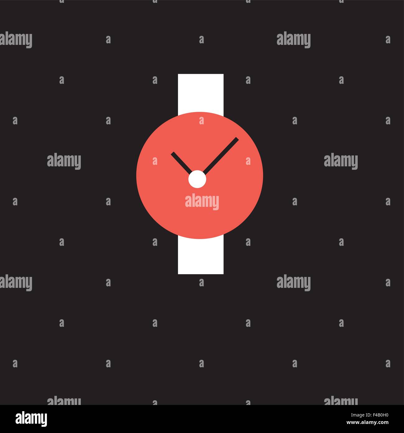 Beautiful vector illustration icon wristwatch red with white strap ...