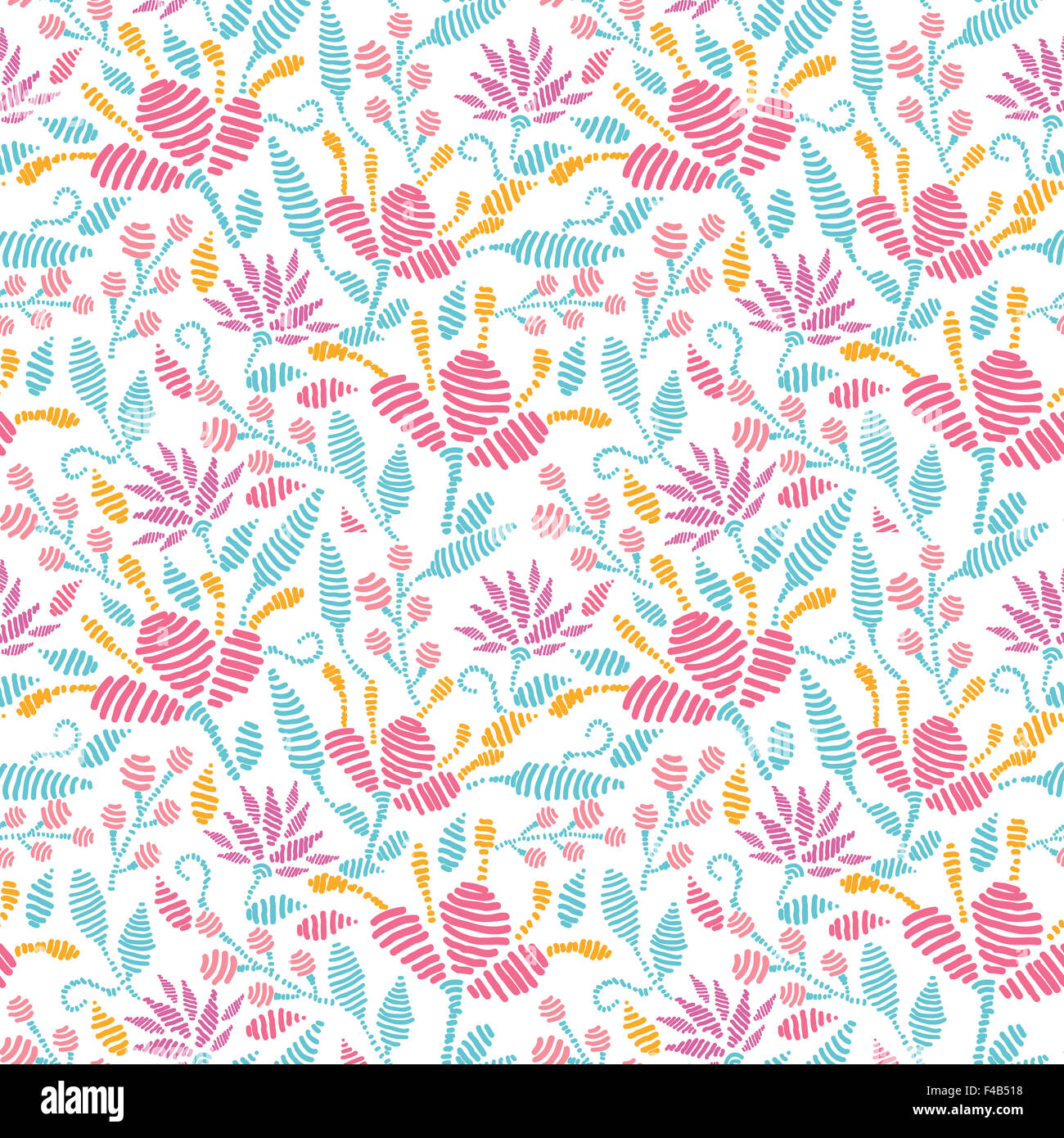 Emboridered garden seamless pattern background Stock Photo - Alamy