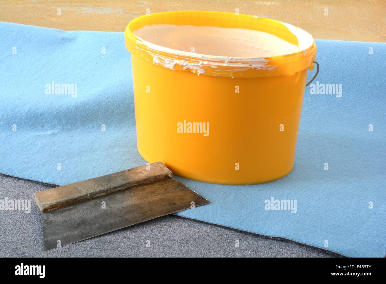 Tools of a floor fitters Stock Photo