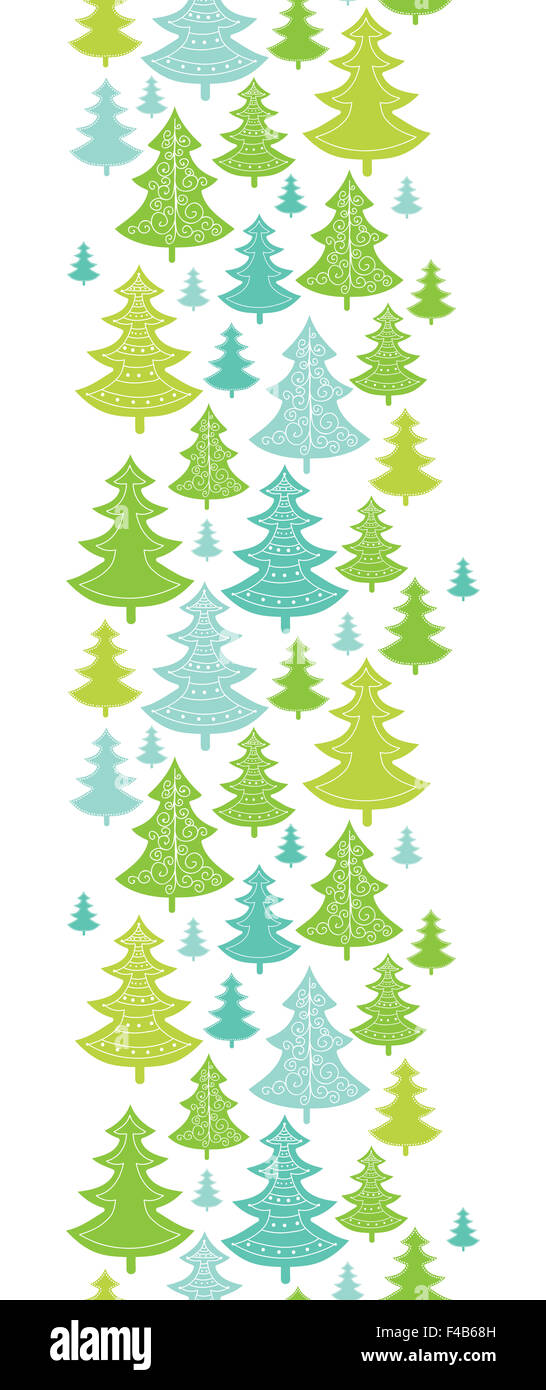 Holiday Christmas trees vertical seamless pattern background Stock ...