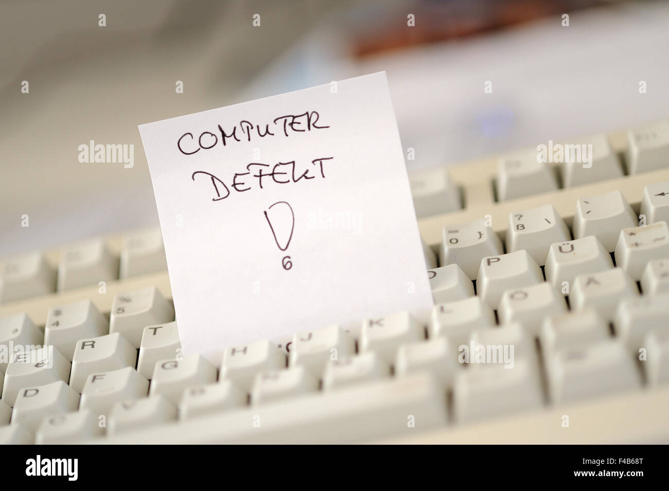 defect computer note Stock Photo