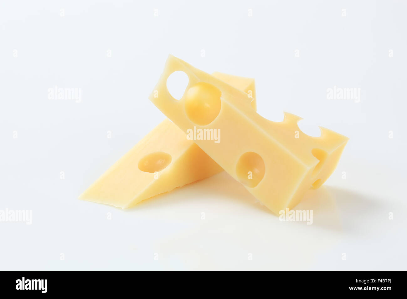 wedges of fresh Swiss cheese Stock Photo Alamy