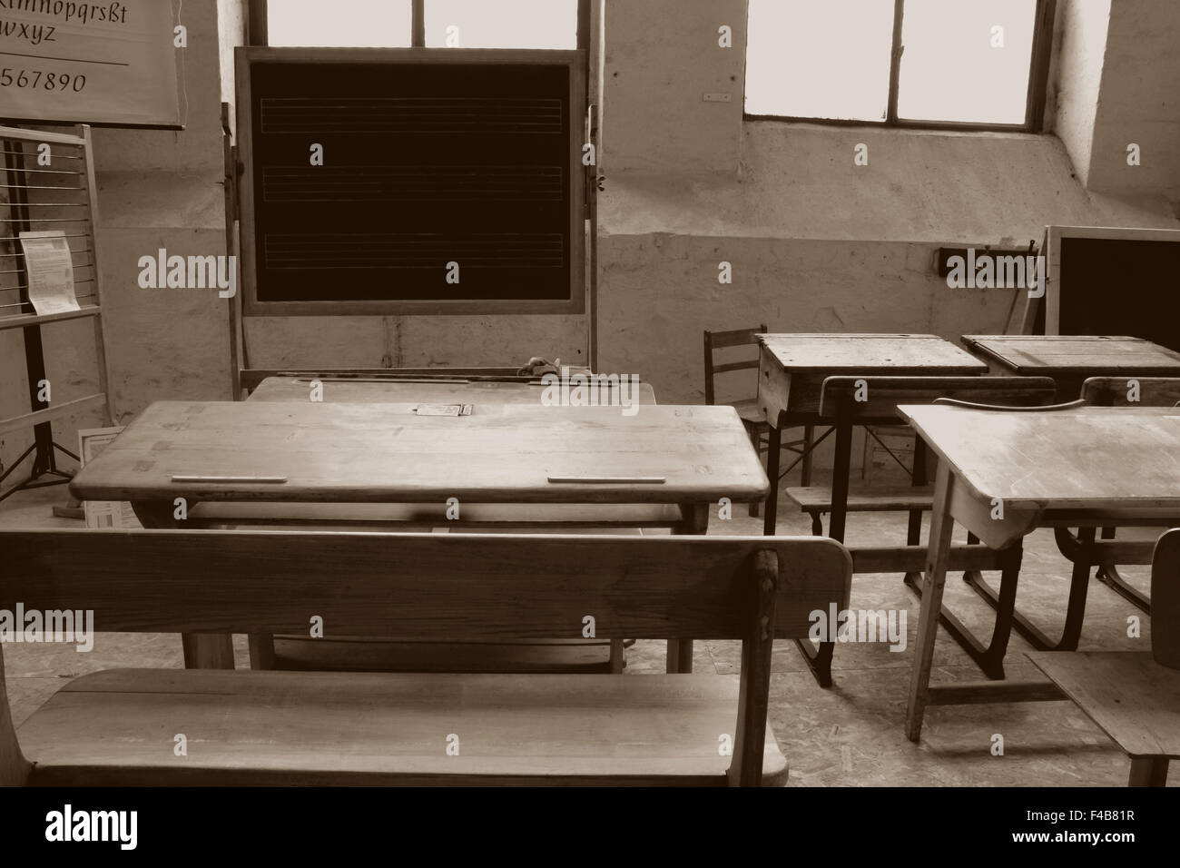 an old classroom into a museum Stock Photo
