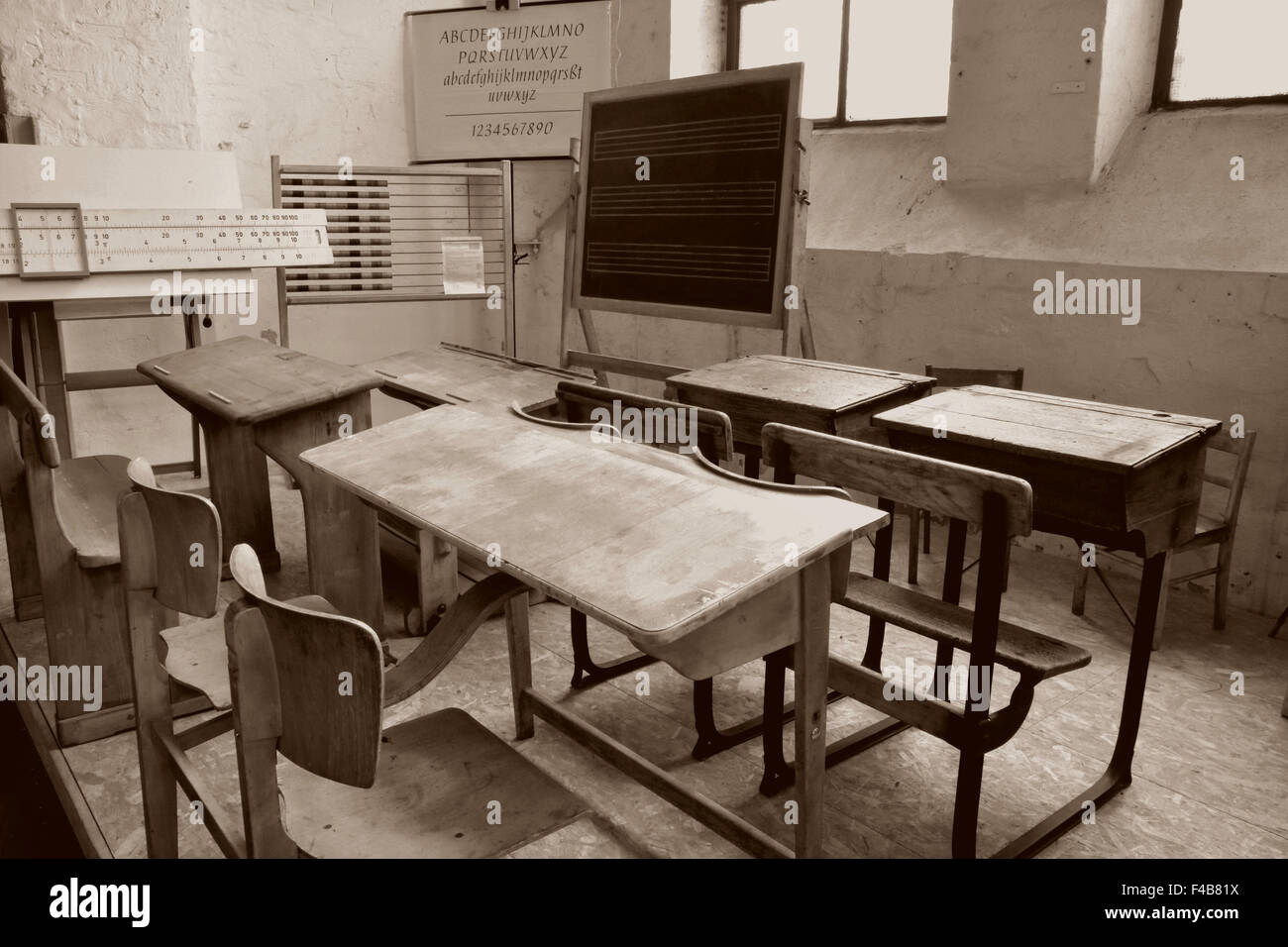 an old classroom into a museum Stock Photo