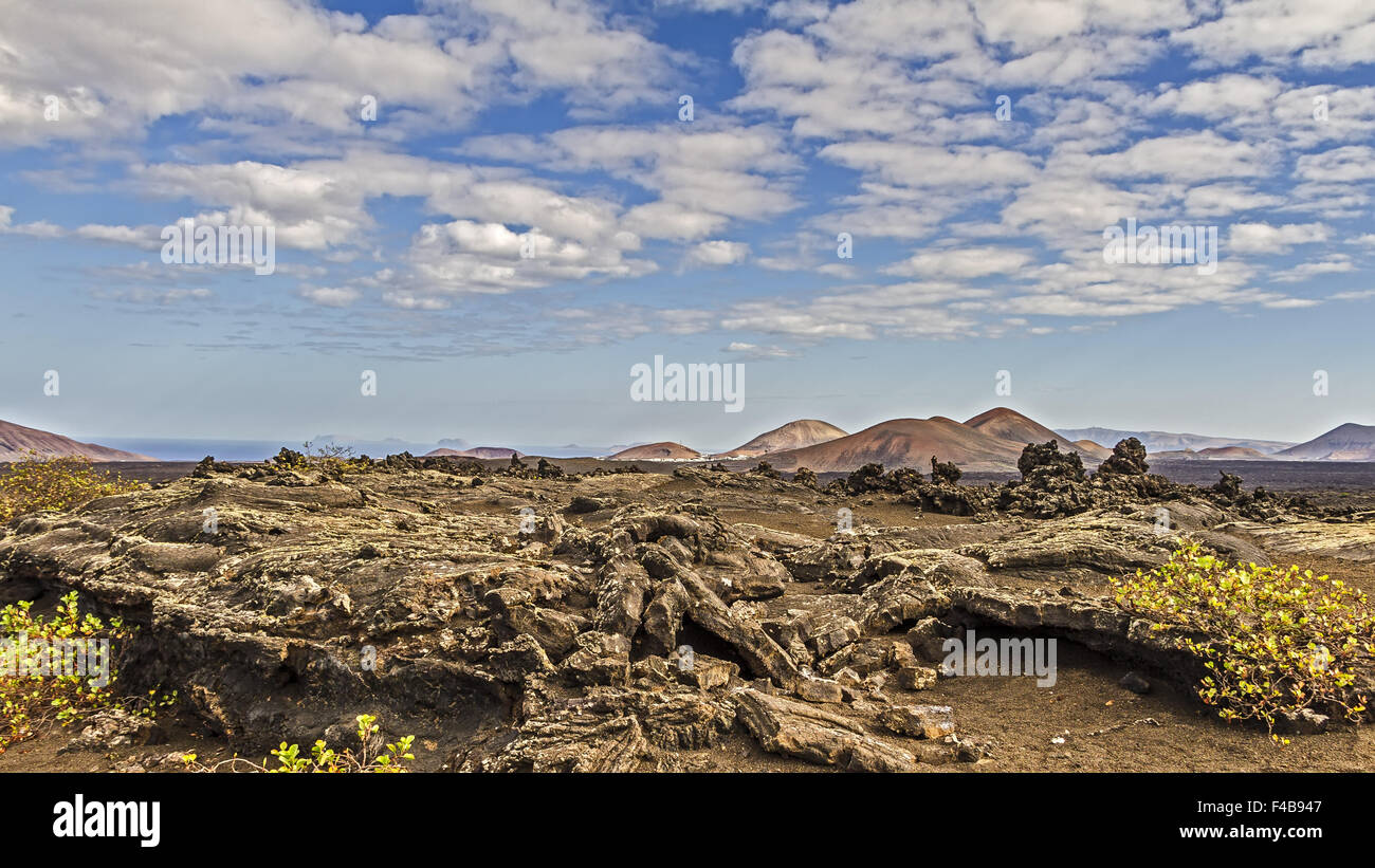Volcanic Landscape Lanzarote Canary Islands Stock Photo
