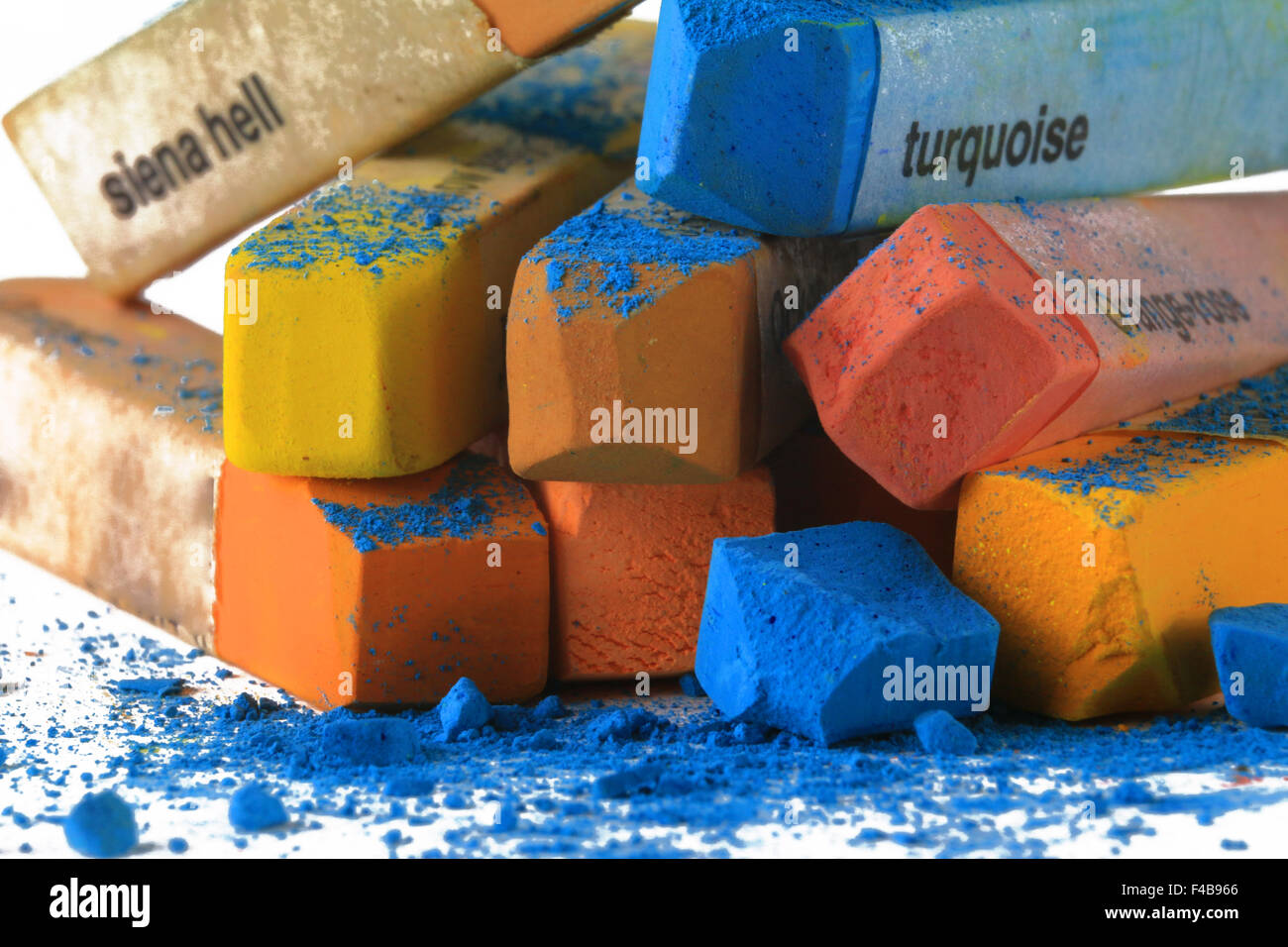 pastel chalk orange blue Stock Photo Alamy