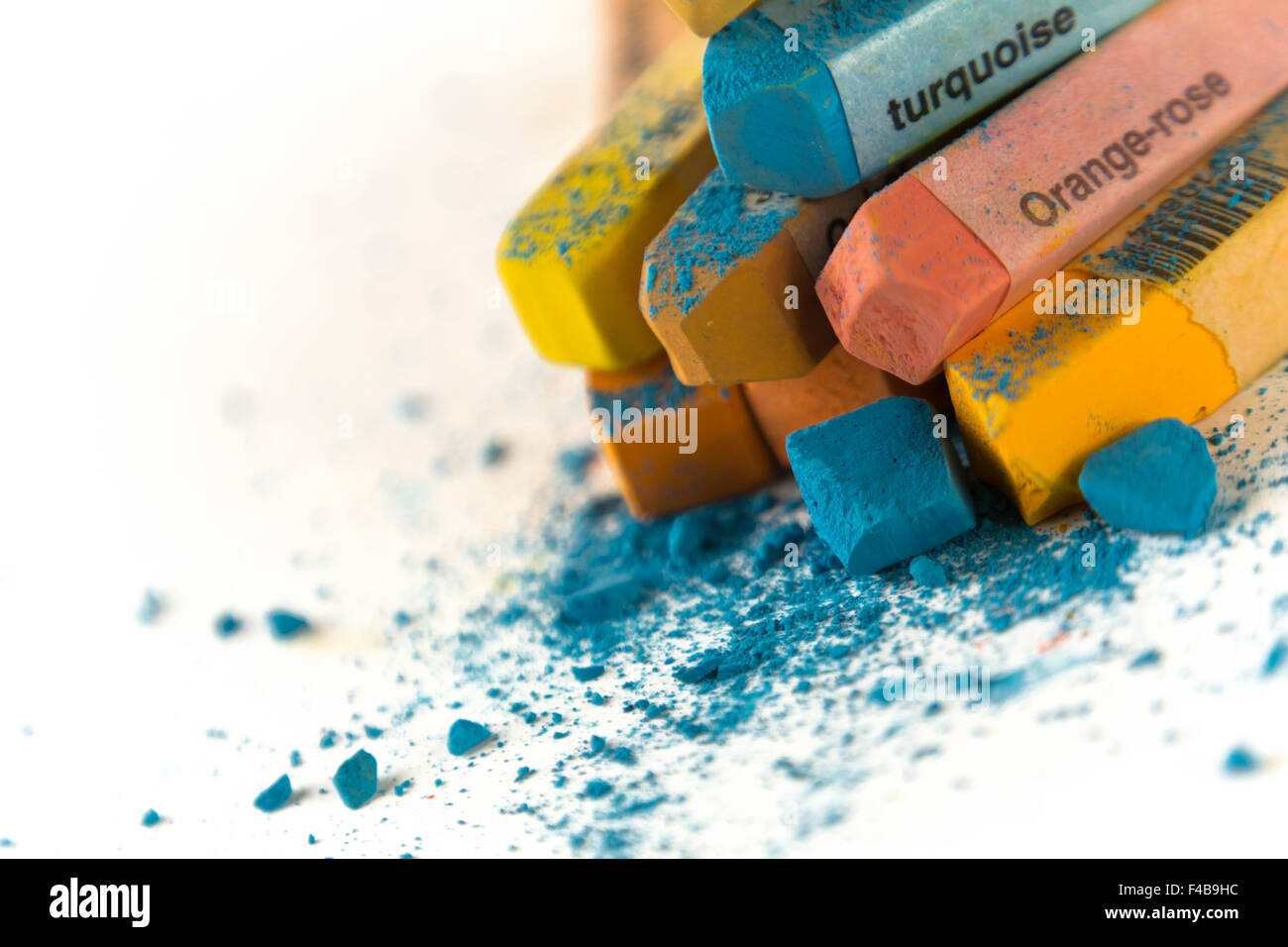 pastel chalk orange blue 4 Stock Photo Alamy