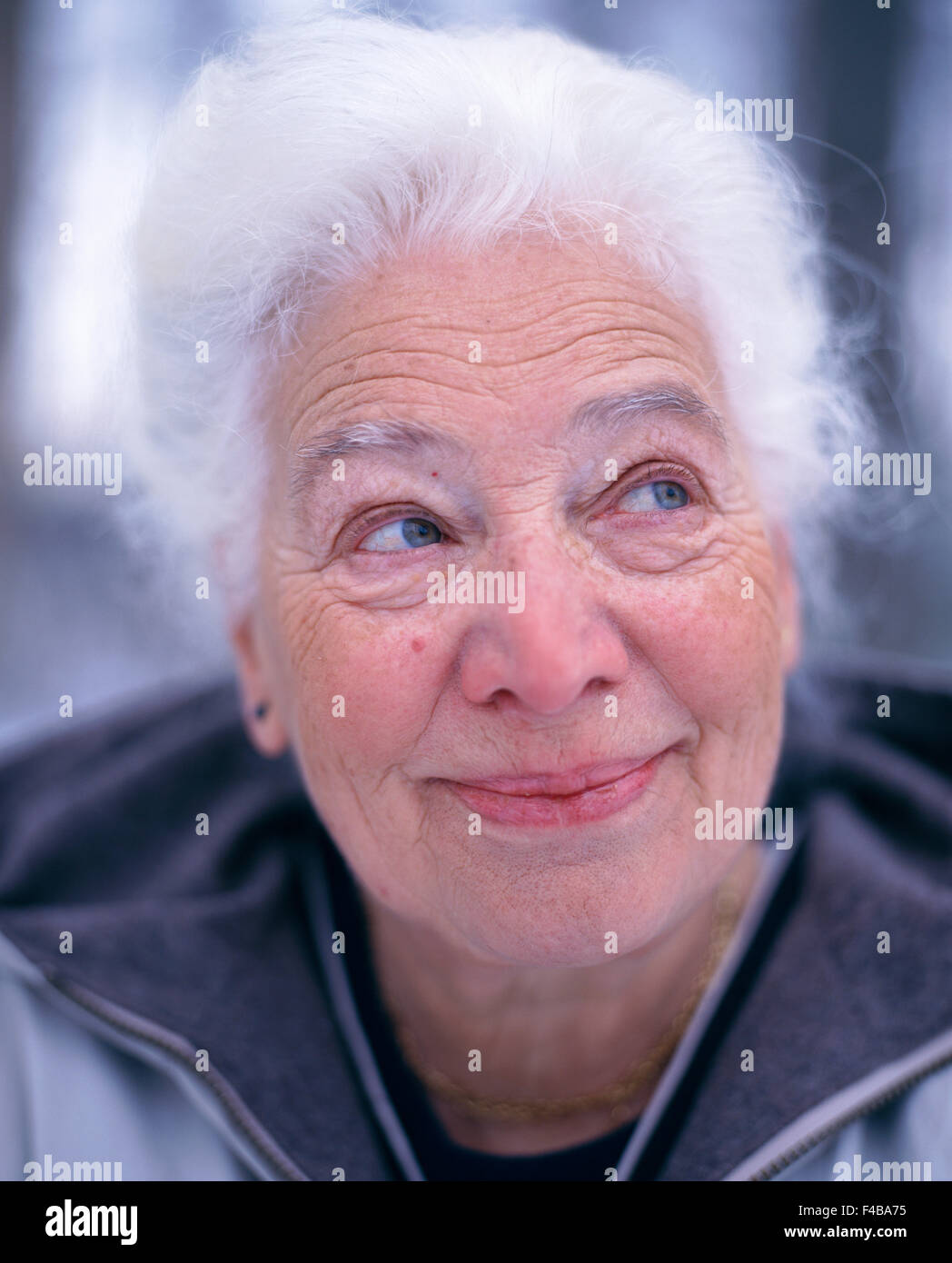 70 74 Years 75 79 Years Adults Only Color Image Elderly Woman Face Friendly Glance Grey Haired 0331
