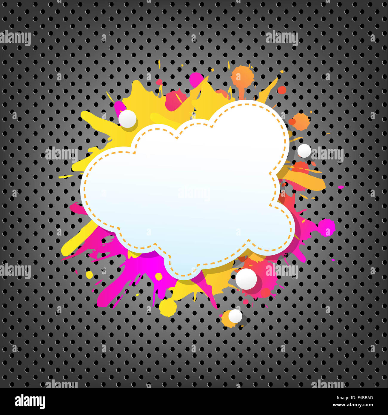 Metal Background With Color Speech Bubble Stock Photo - Alamy