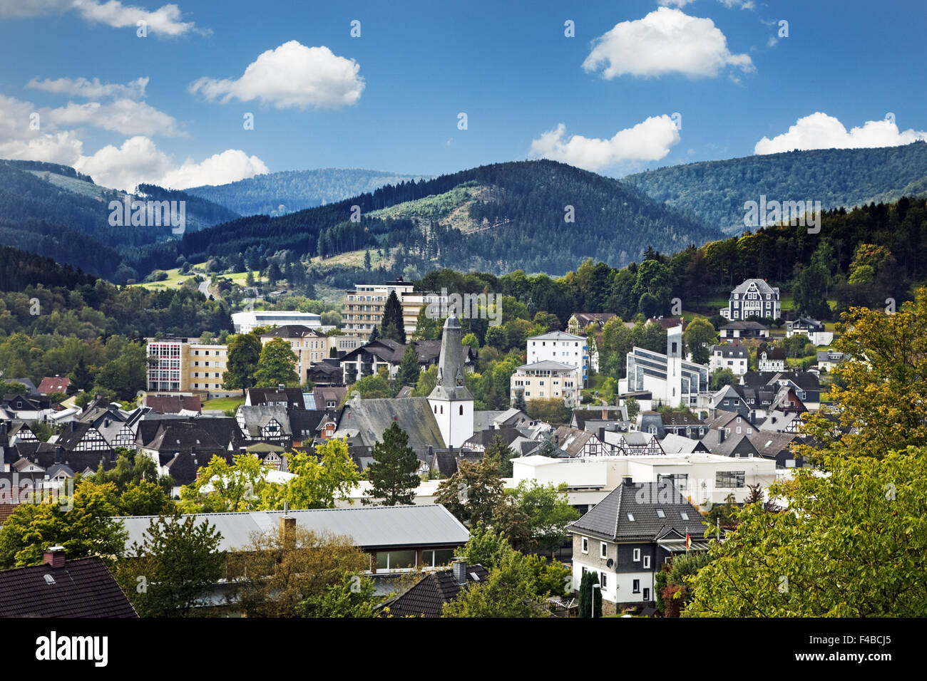 City view from Bad Laasphe in Germany. Stock Photo