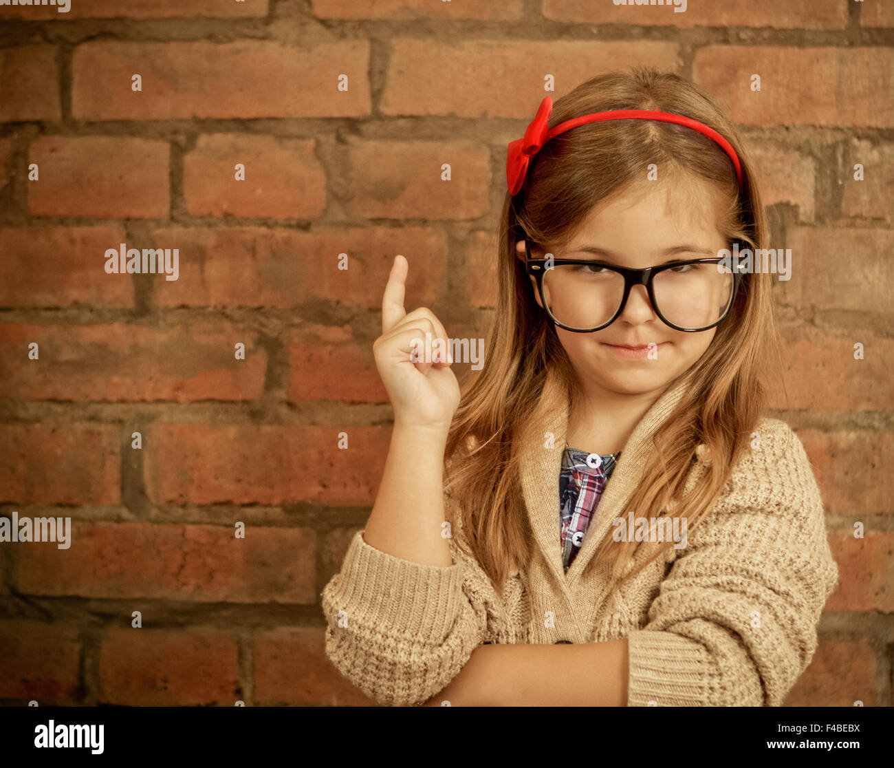 Funny little girl with glasses Stock Photo Alamy