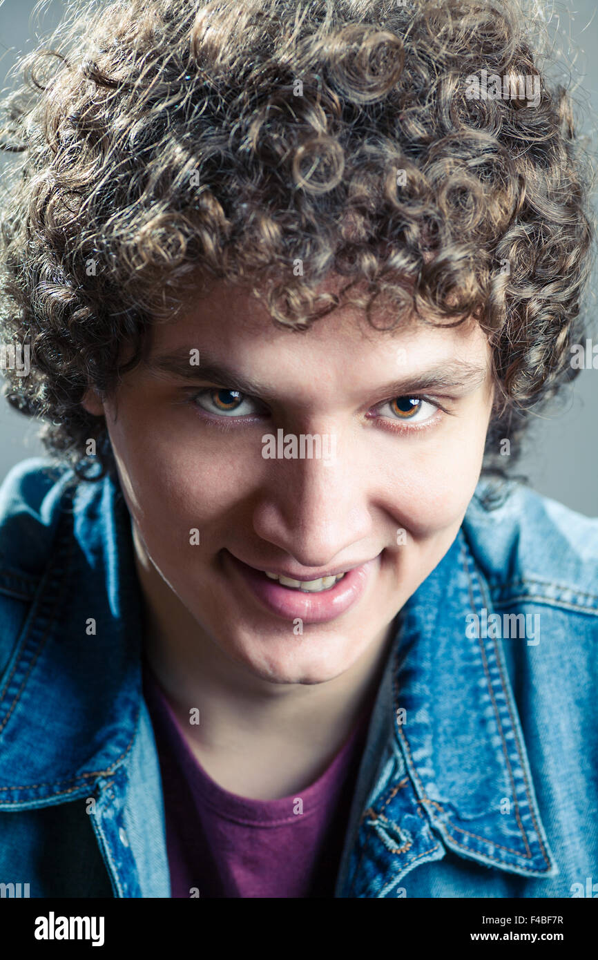 Curly hair man hi-res stock photography and images - Alamy