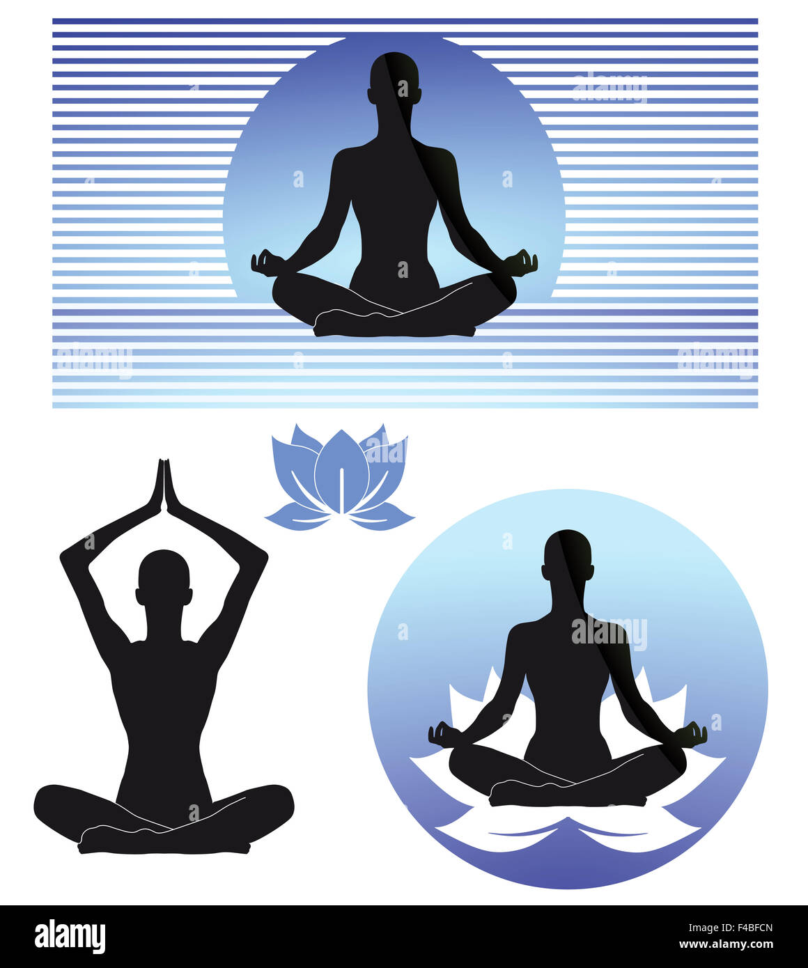 Realistic Yoga and Massage Equipment Set - Stock Illustration