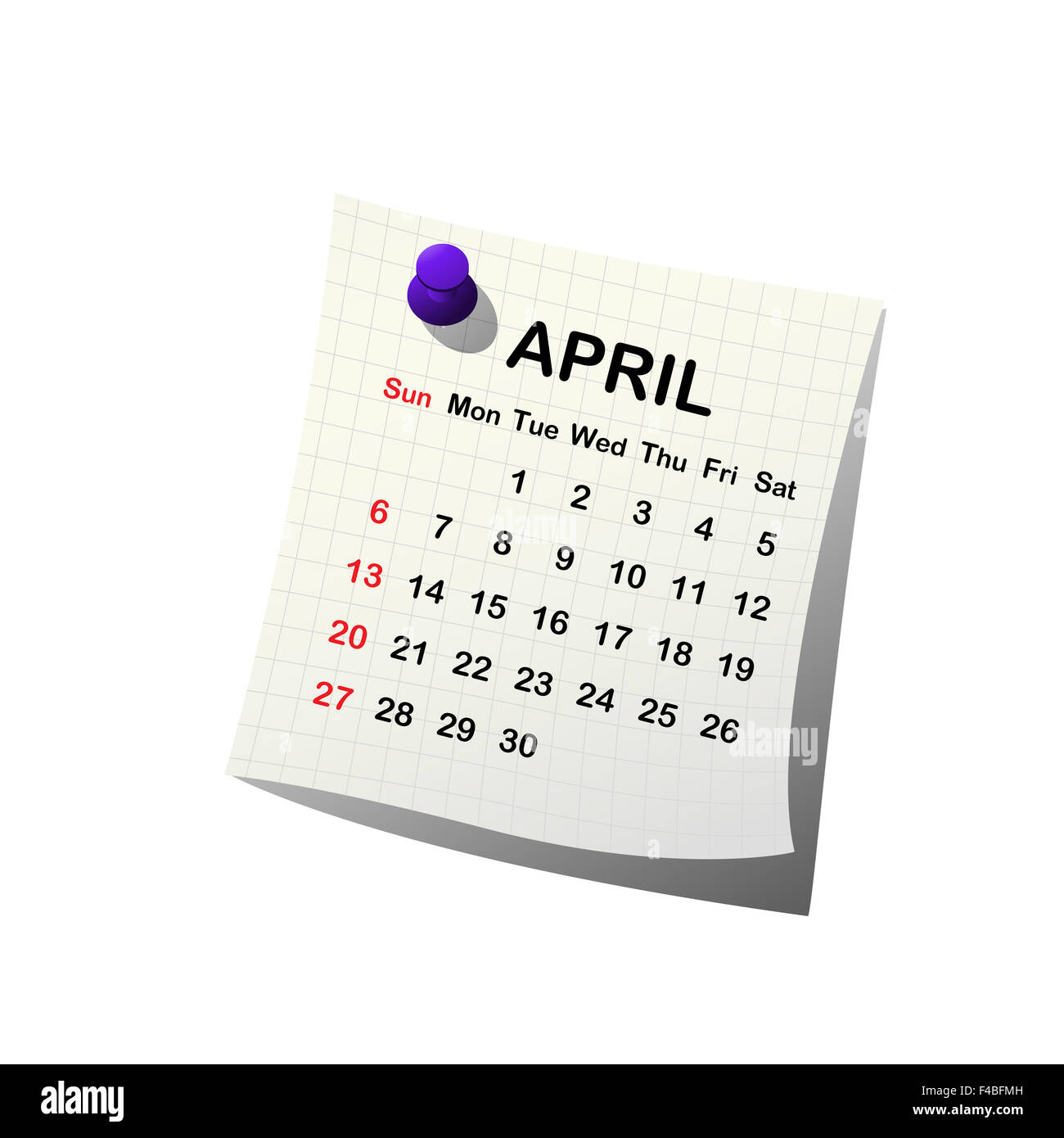 14 Paper Calendar For April Stock Photo Alamy