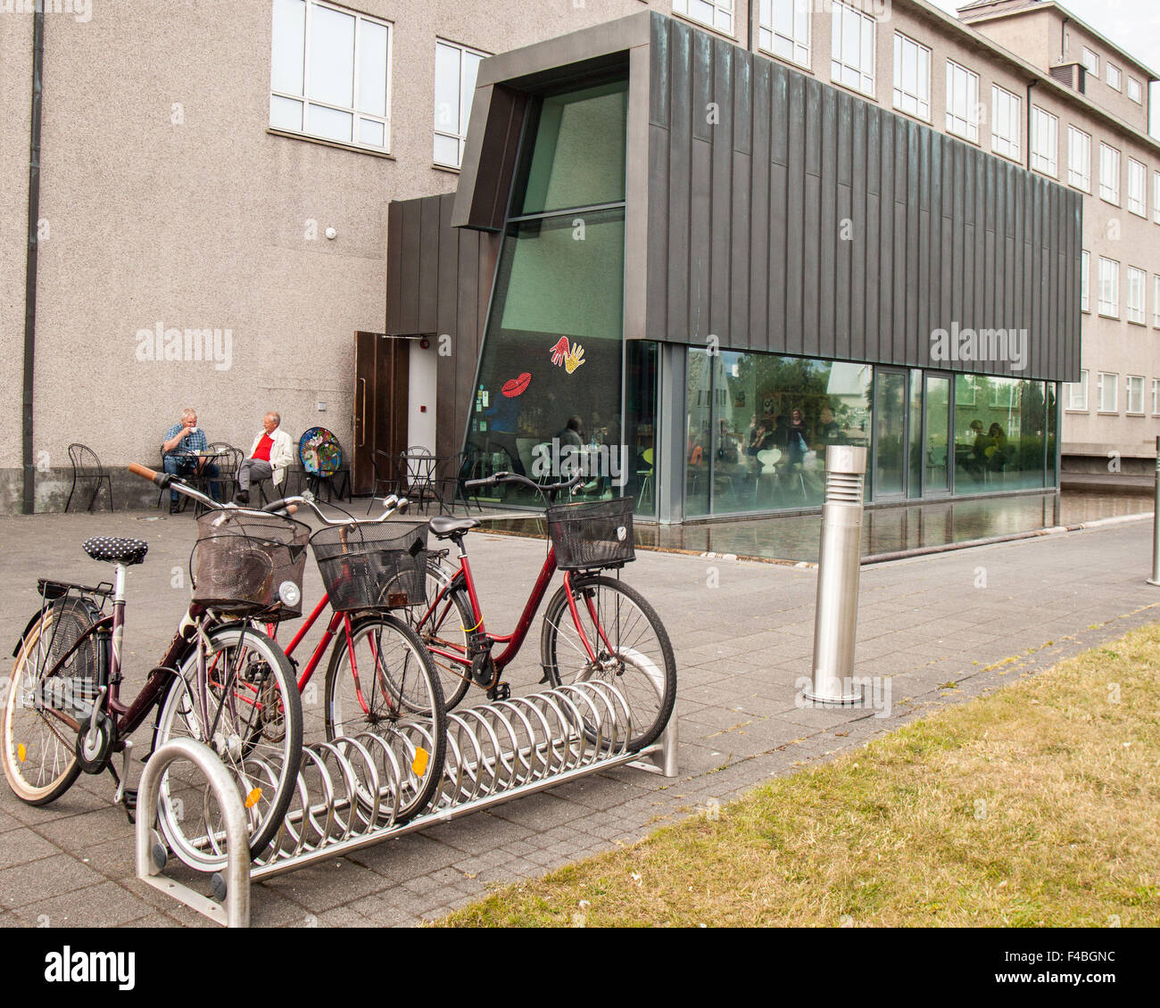 Reykjavik, Iceland. 29th July, 2015. A bicycle rack outside the ...