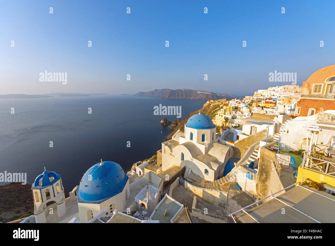 Panorama of Oia, Santorini Stock Photo