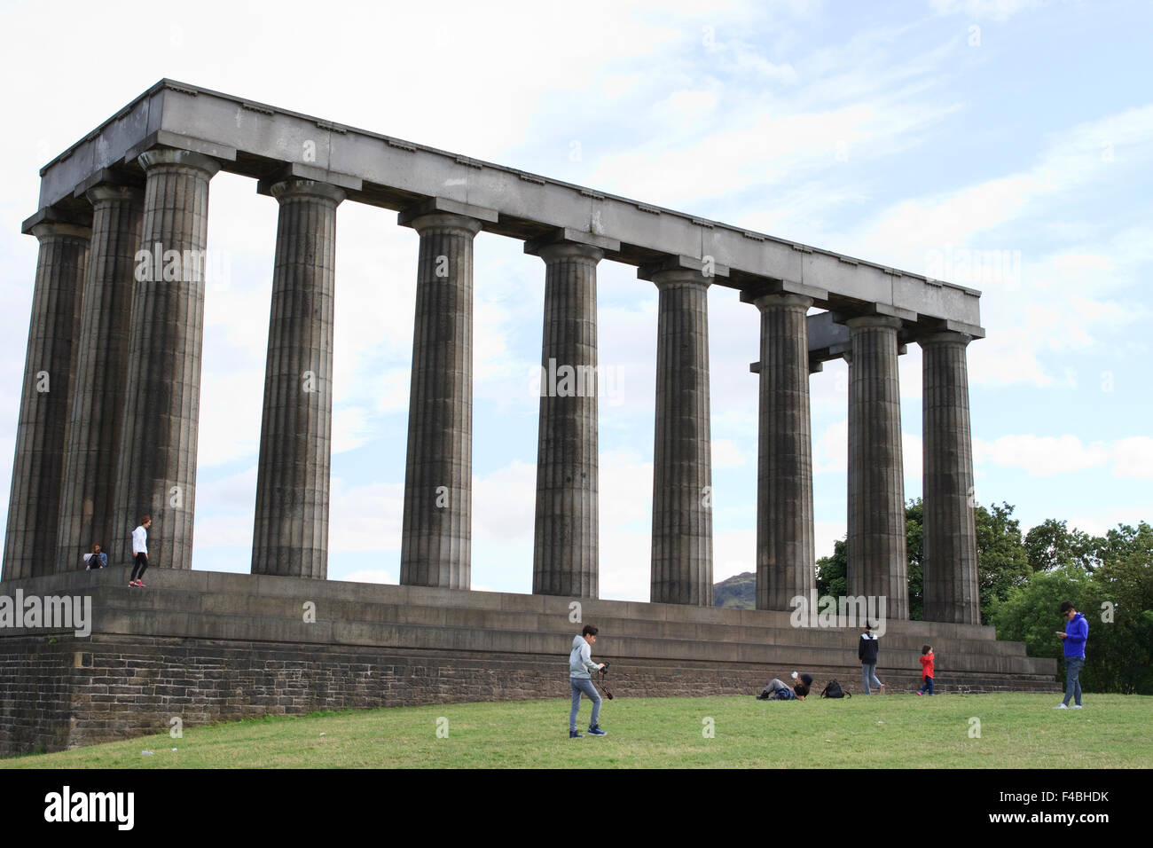 The National Monument of Scotland, on Calton Hill in Edinburgh. Stock Photo