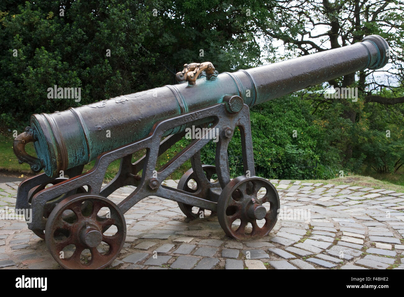 The Portuguese Cannon on Calton Hill in Edinburgh, Scotland. Stock Photo