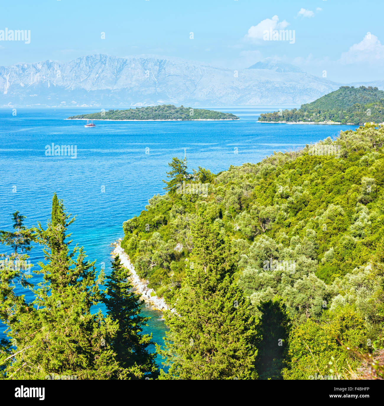 Lefkada coast summer landscape (Greece) Stock Photo