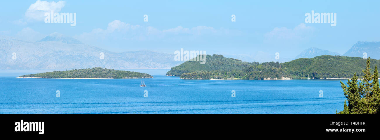 Lefkada coastline summer panorama (Greece) Stock Photo