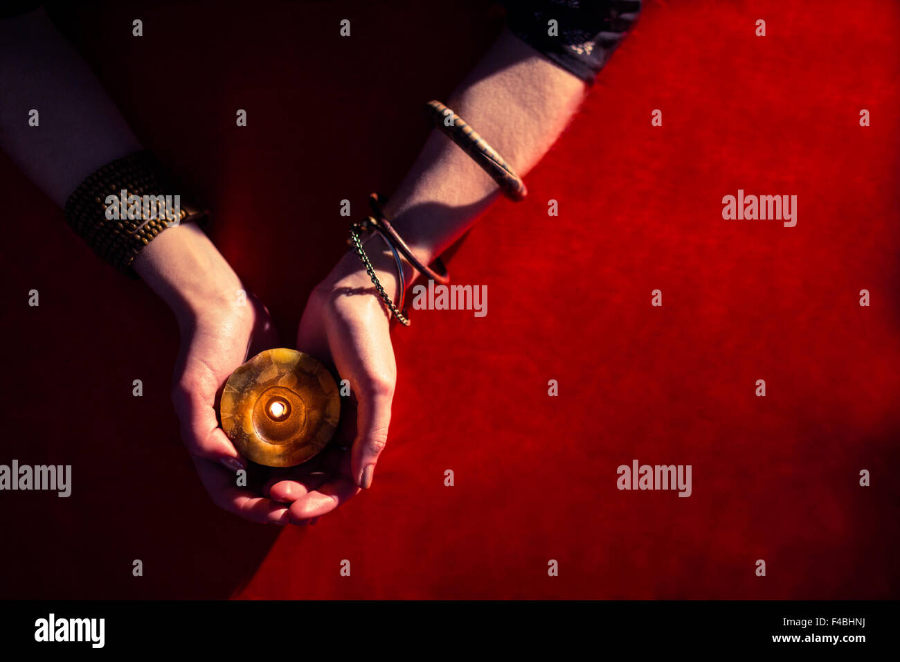 Overhead view of fortune teller Stock Photo