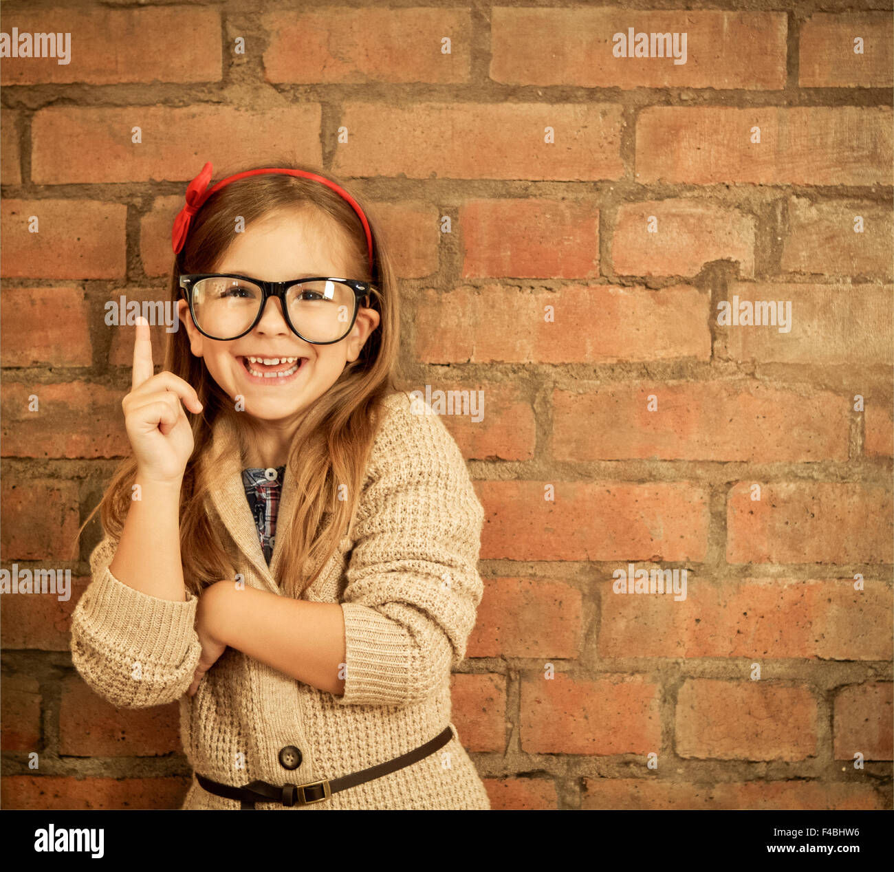 Funny little girl with glasses Stock Photo Alamy