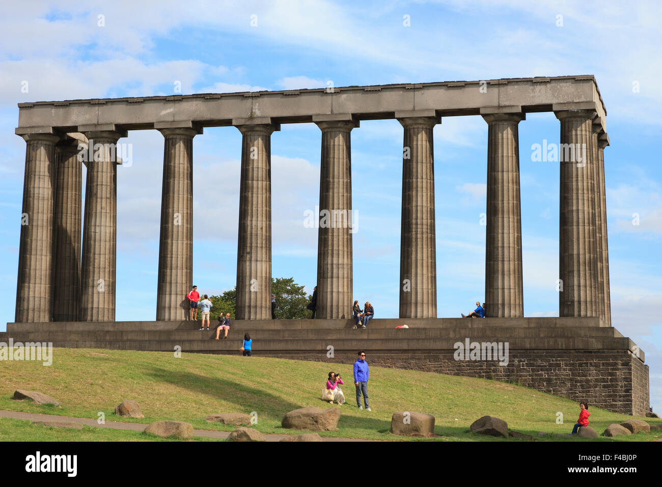 The National Monument of Scotland, on Calton Hill in Edinburgh. Stock Photo
