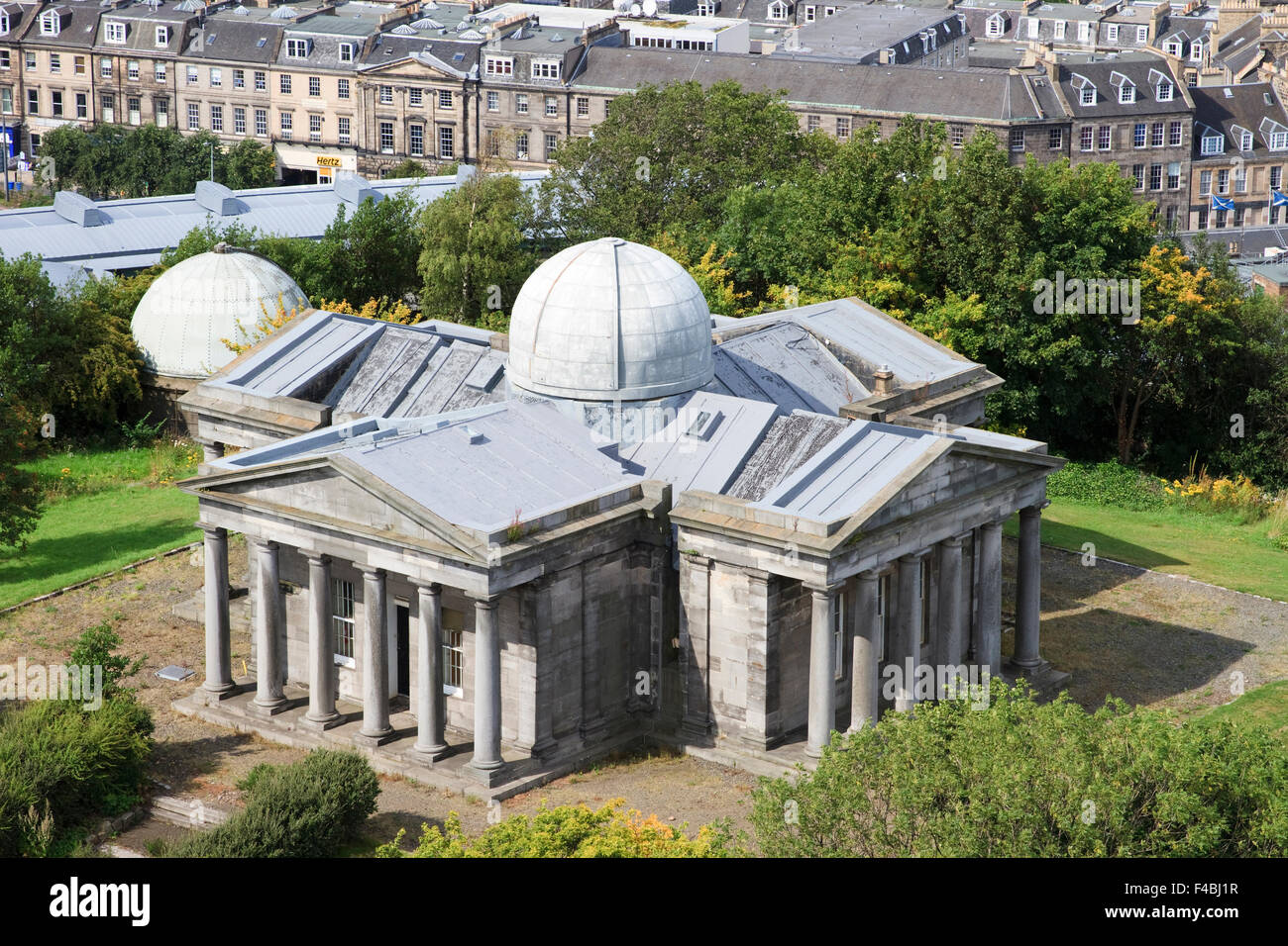 City Observatory as seen from the Nelson Monument in Edinburgh, Scotland. Stock Photo