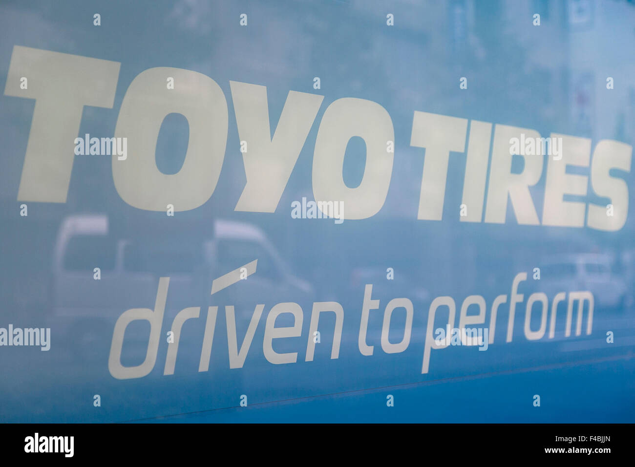 Toyo Tire signboard on display at the entrance of its building on