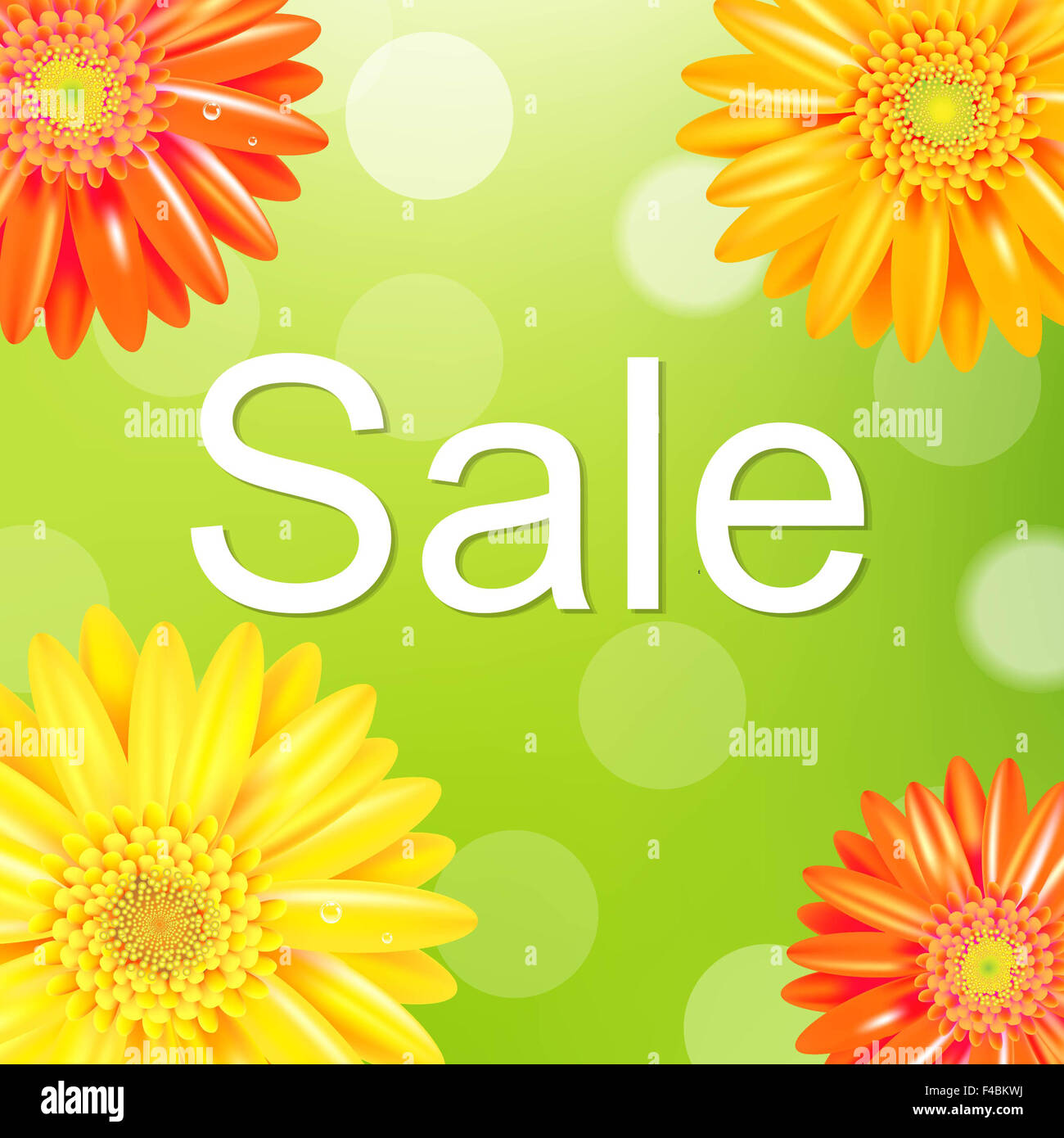 Sale Poster With Gerber Stock Photo