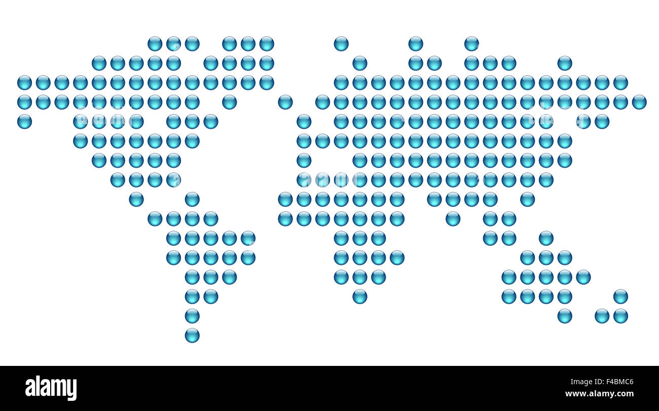 Dotted world map Stock Photo - Dotted World Map F4BMC6 
