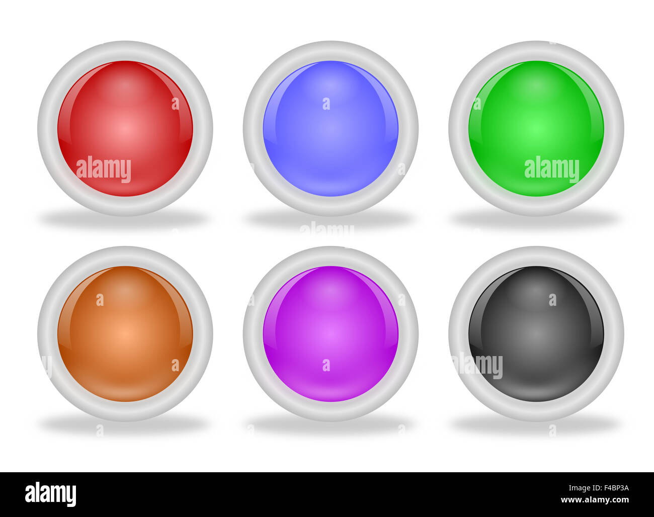Shiny Blank Web Buttons with Beveled Frames Stock Photo