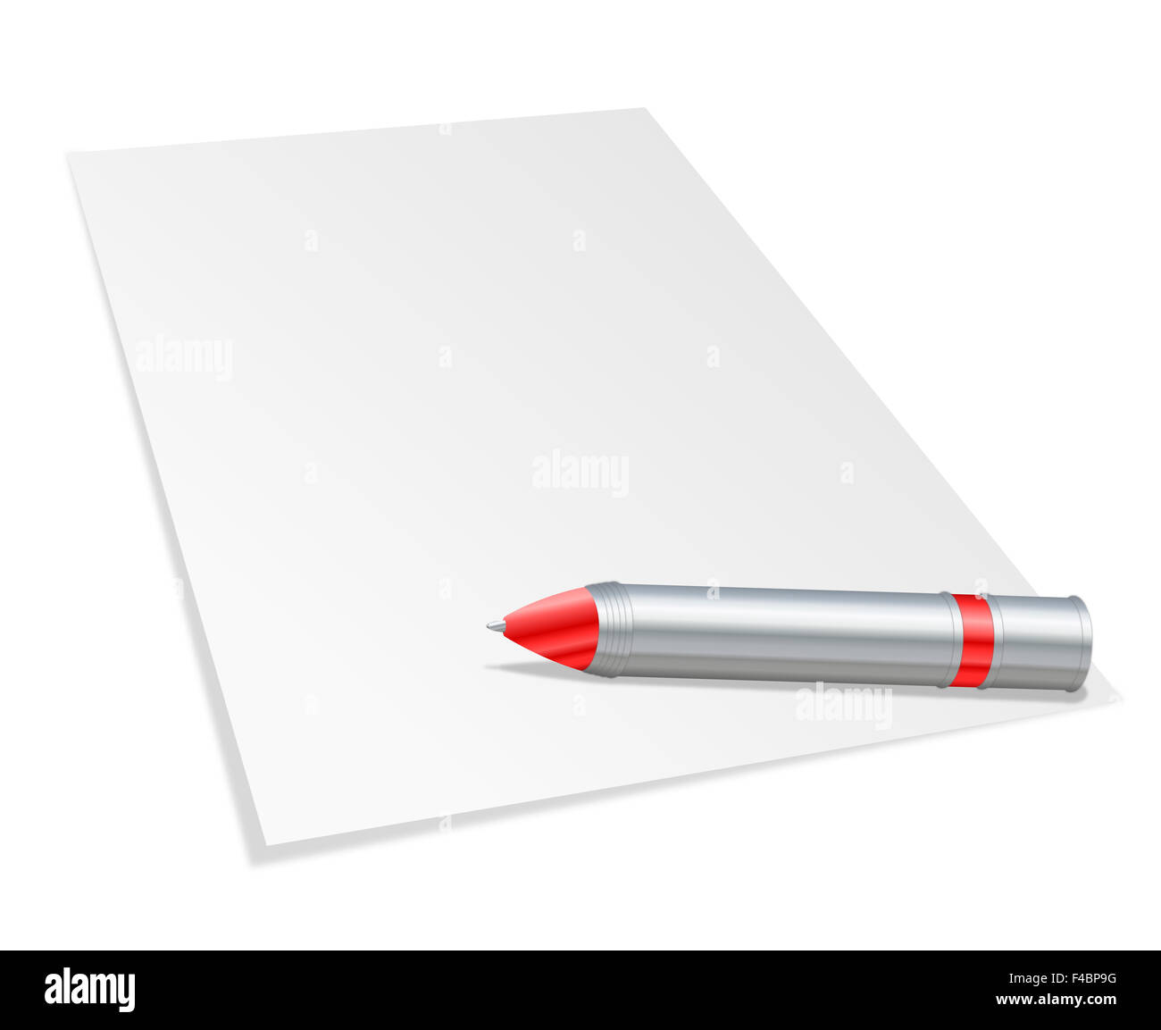 Pen and Writing Paper Isolated Stock Photo - Alamy
