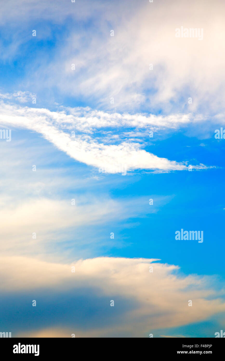 in the blue sky white soft clouds and abstract background Stock Photo ...