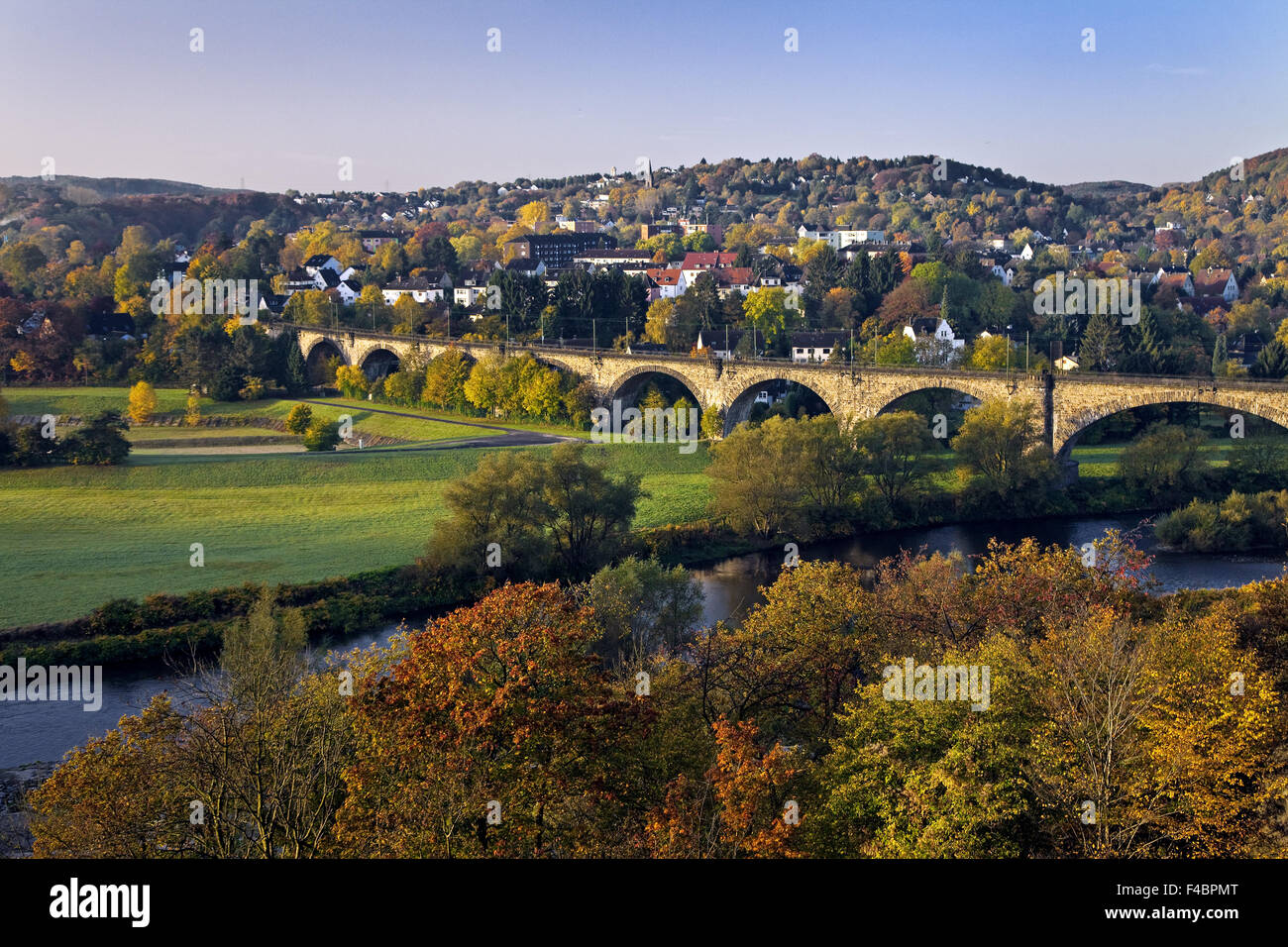 The Ruhr valley in autumn, Witten, Germany Stock Photo