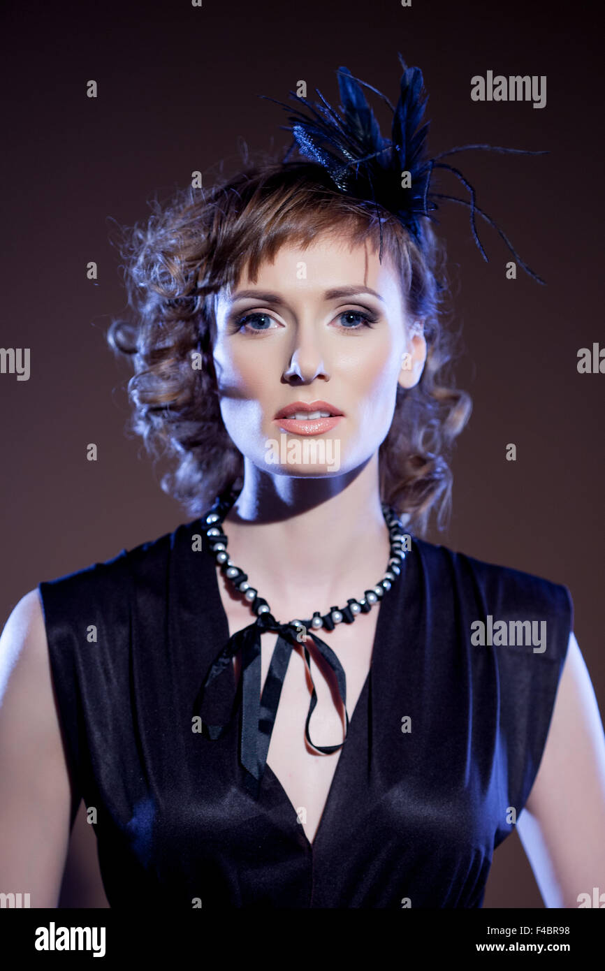 Charming middle-aged actress. Focus on face Stock Photo - Alamy