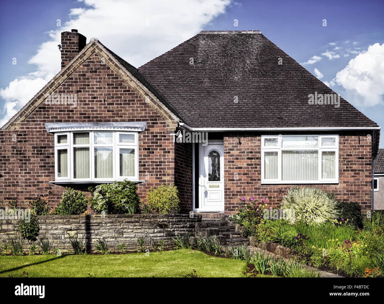 Red brick house in UK Stock Photo