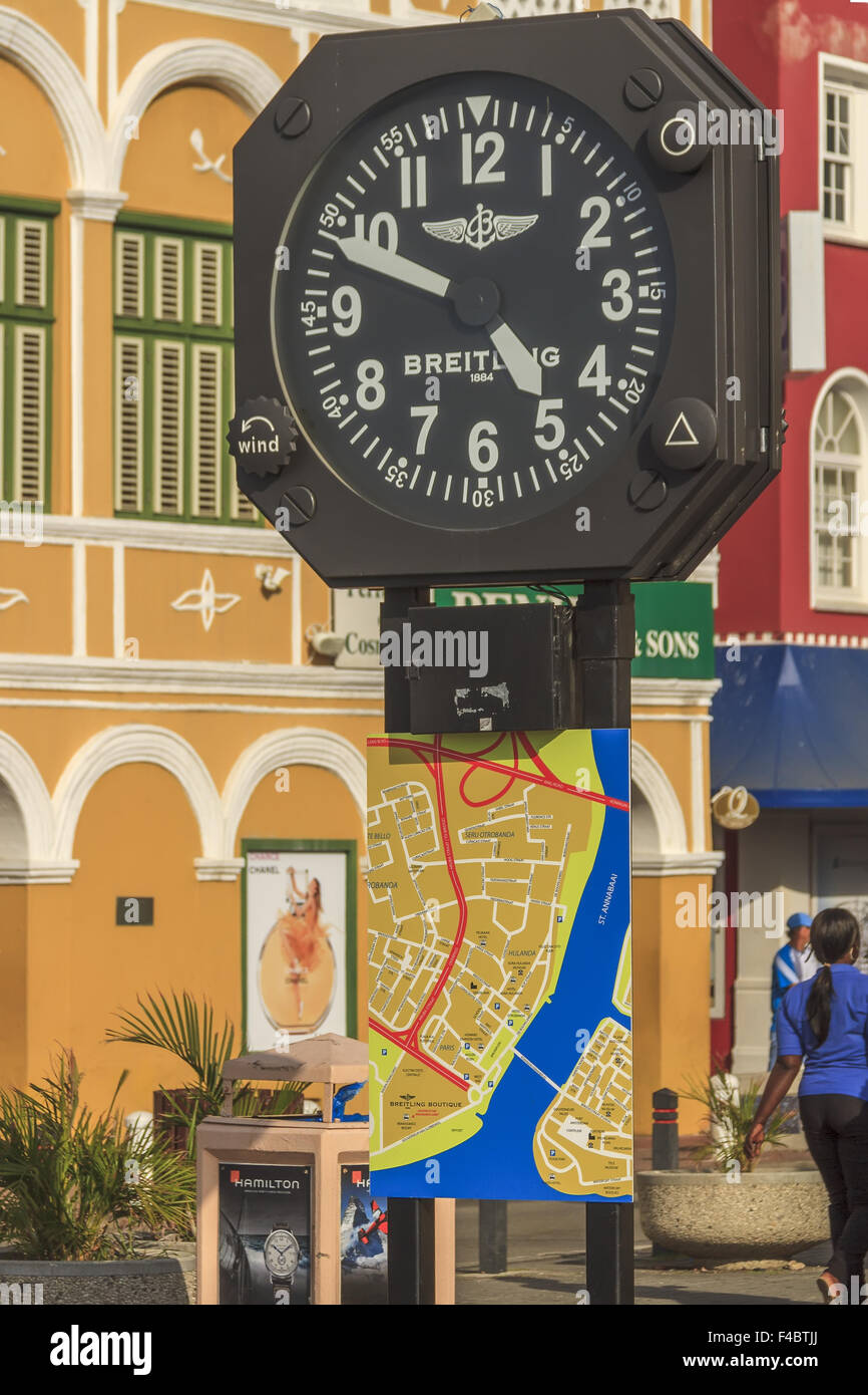 Town Clock Curacao Dutch West Indies Stock Photo
