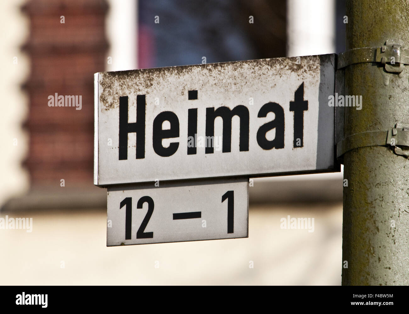 Road sign home, Gelsenkirchen, Germany Stock Photo