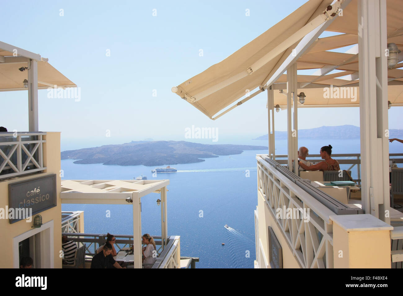 Romantic afternoon in Santorini Stock Photo