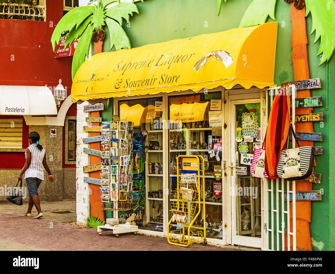 Liquor and Souvenir Shop Willemstad Curacao Stock Photo