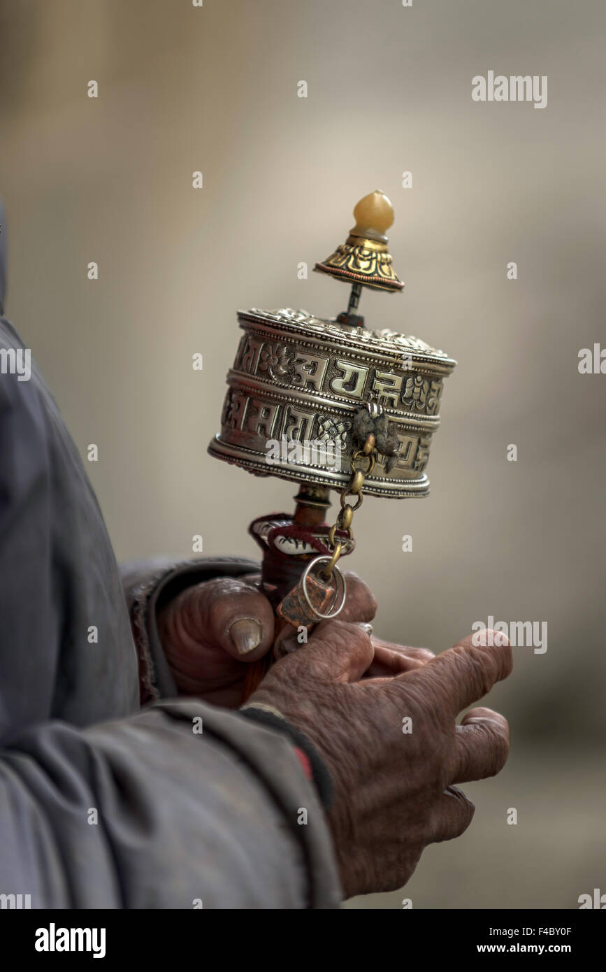 Nepal prayer wheel hand hi-res stock photography and images - Alamy