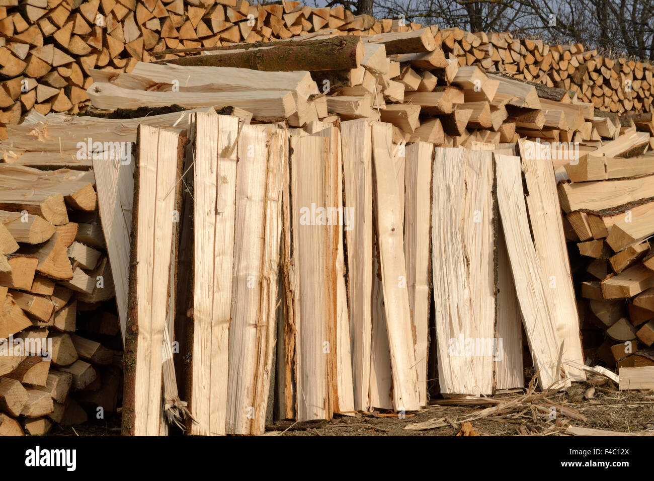 Meters funeral firewood Stock Photo