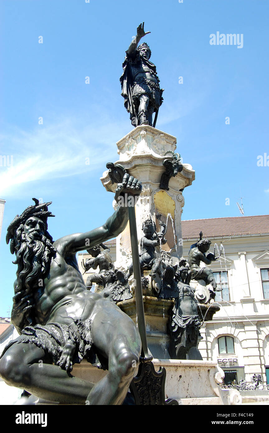 Augustusbrunnen on the Rathausplatz in Augsburg, Germany Stock Photo