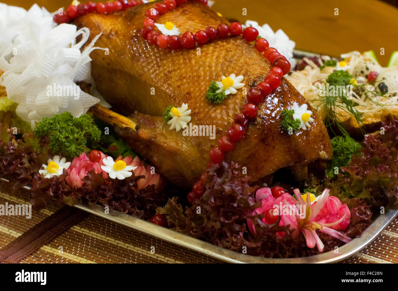 Dish with roast duck and vegetables Stock Photo - Alamy