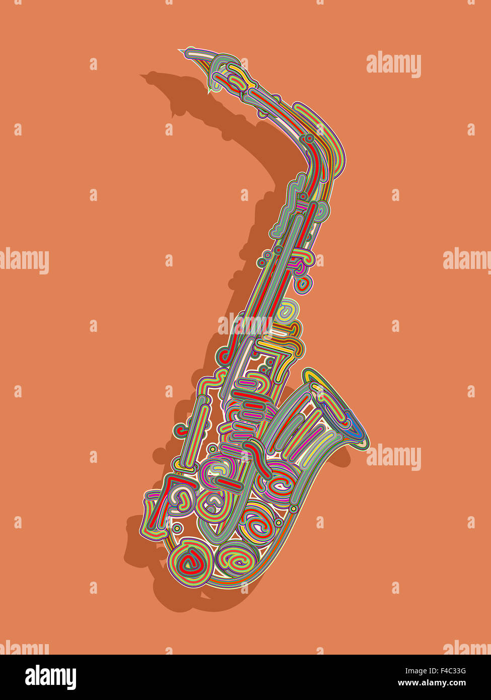 Saxophone abstract music poster background hires stock photography and