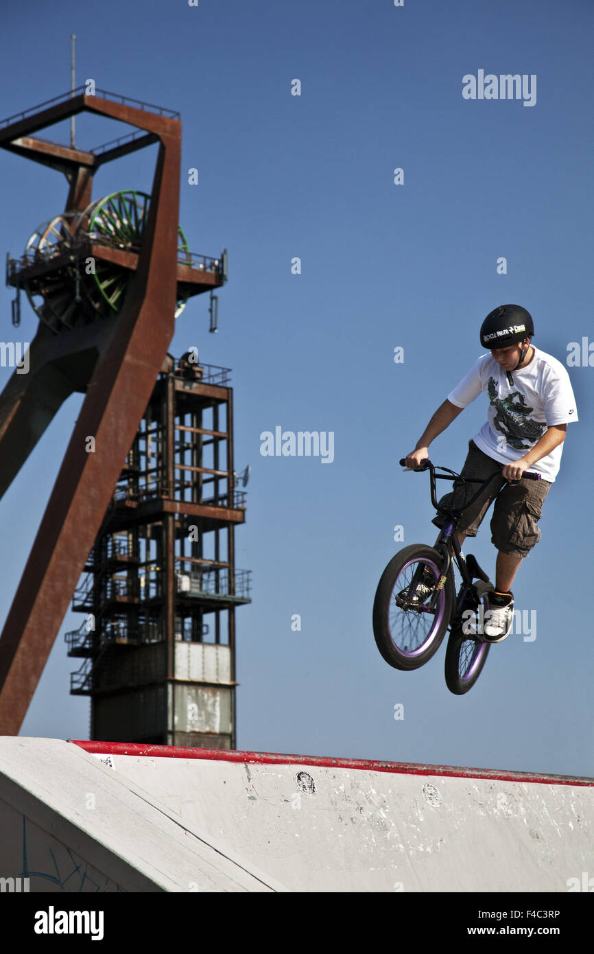 BMX rider jumping, Recklinghausen, Germany Stock Photo Alamy