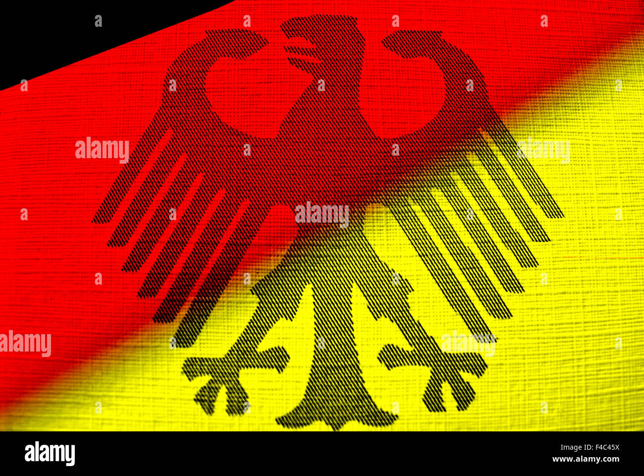 Deutschlandfahne mit Adler Stock Photo
